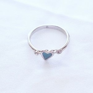 Heart & Arrow Cupid Turquoise Silver Ring